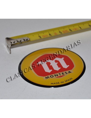 Anagrama deposito logo Montesa gota de resina 54 mm de dia.