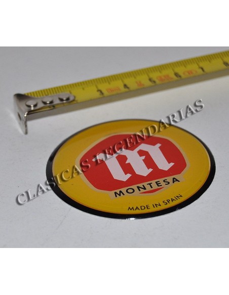 Anagrama deposito logo Montesa gota de resina 54 mm de dia.