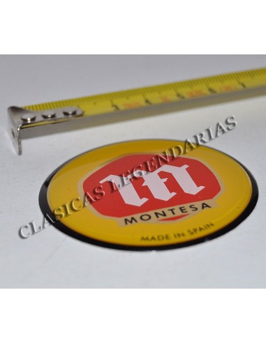 Anagrama deposito logo Montesa gota de resina 54 mm de dia.
