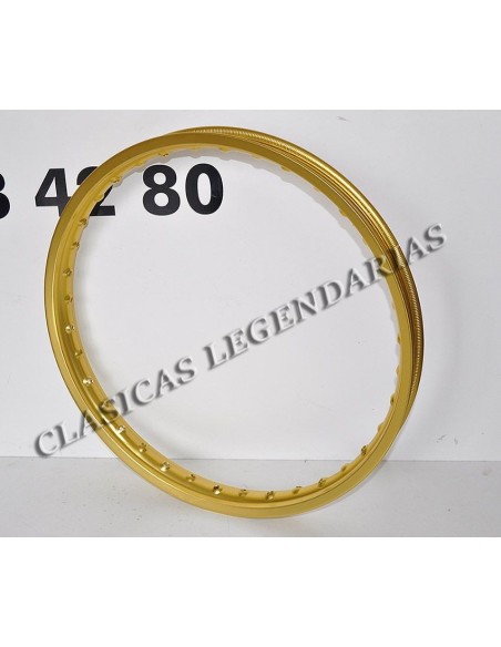 llanta delantera montesa enduro 125 H6, en aluminio anodizado dorado