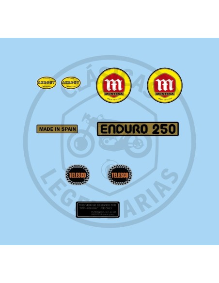Montesa Enduro 250 K adhesive anagrams from 1976 ref.662044601