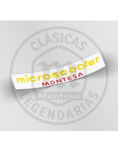 anagrama adhesivo Montesa Microscooter amarillo y rojo