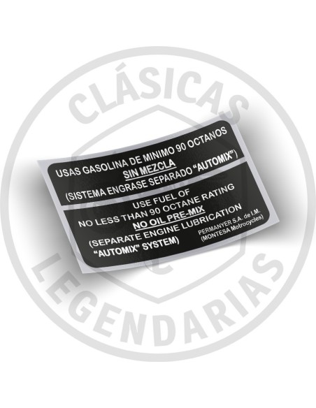 Anagrama adhesivo gasolina 90 octanos ref.AML-2017