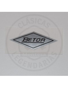 Anagrama adhesivo amortiguador Betor en vinilo plata