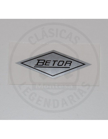 Anagrama adhesivo amortiguador Betor en vinilo plata