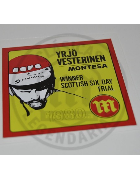 Anagrama adhesivo YRJÖ Vesterinem, Winner Scottix Six days Trial