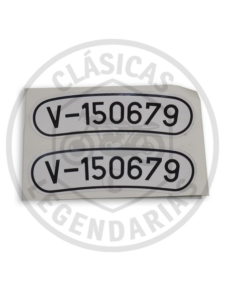 Matricula guardabarros delantero Clásicas personalizada ref AML21098