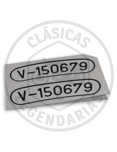 Matricula guardabarros delantero Clásicas personalizada ref AML21098