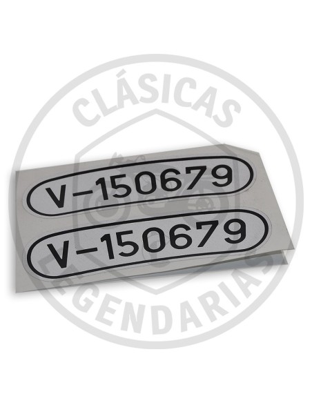 Matricula guardabarros delantero Clásicas personalizada ref AML21098