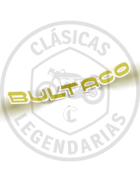 Anagrama Bultaco Oro y ribete blanco 250 mm ref.BU00001102