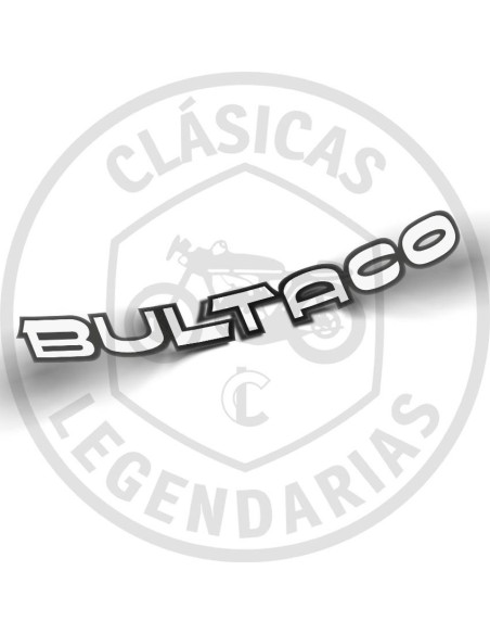 Anagrama Bultaco Blanco y ribete negro 250 mm ref.BU00001103