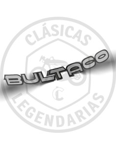 Anagrama Bultaco plata y ribete negro 250 mm ref.BU00001104