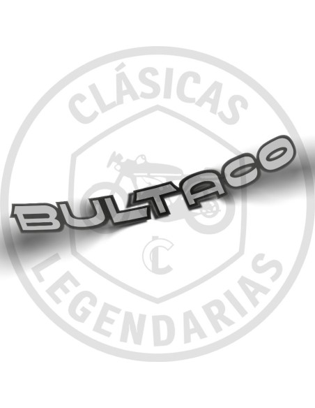 Anagrama Bultaco plata y ribete negro 250 mm ref.BU00001104