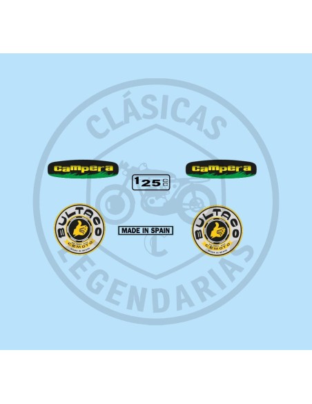 Set of adhesive anagrams Bultaco Campera 125 ref.BU00710001
