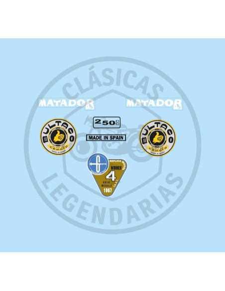 Kit Complet anagrames adhesius Bultaco Matador Mk3 mod.26 REF.BU02610001