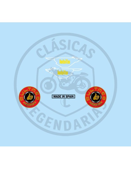 Kit Complet anagrames adhesius Bultaco Lobito 74 Mk2 mod.32 REF.BU03210001