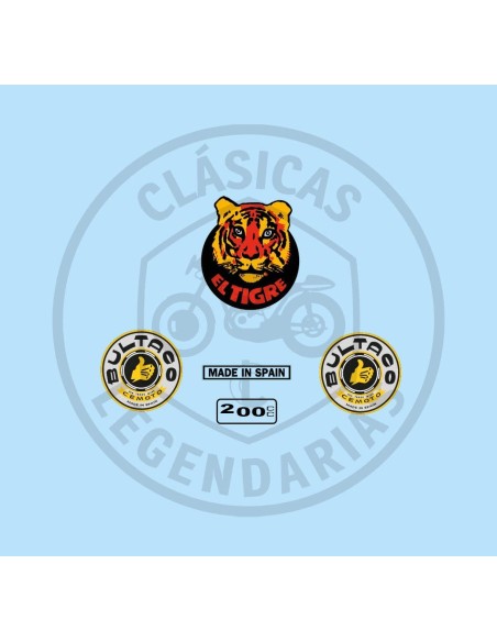 Juego anagramas adhesivos Bultaco El Tigre 200 ref.BU03510001