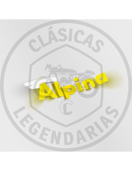 Anagrama adhesivo Bultaco Alpina amarillo ref.BU11510101