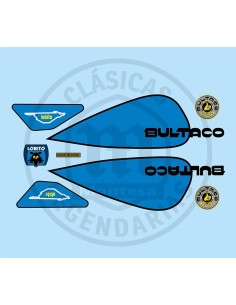 Complete set of adhesive stickers Bultaco Lobito MK7 Blue