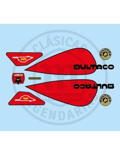 Juego Completo pegatinas adhesivas Bultaco Lobito MK7 Roja