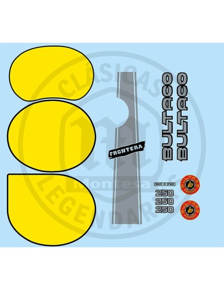 Joc complet d'anagrames adhesius Bultaco Frontera MK10 250,