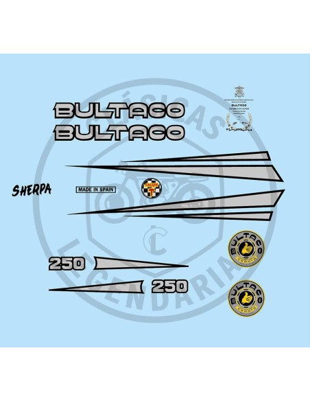 Kit Adhesive anagrams Bultaco Sherpa T 250 mod.198 Ref.BU19820001
