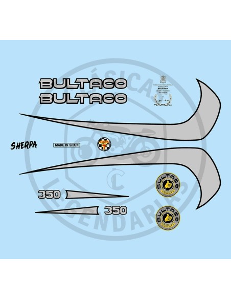 Kit anagramas Bultaco Sherpa T 350 mod.199 Ref.BU19920001