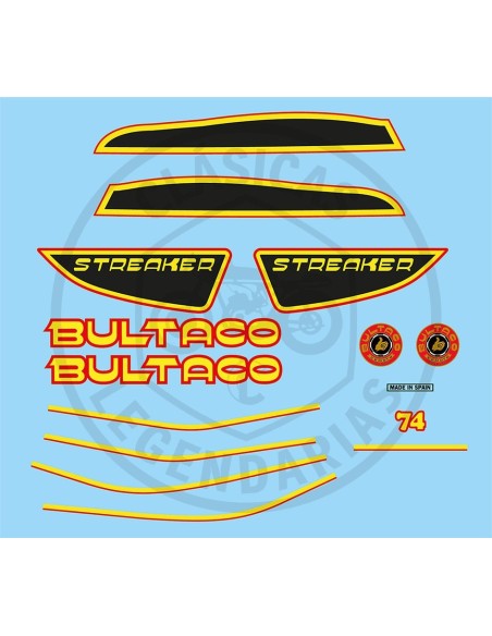 Adhesive anagrams Bultaco Streaker white 1979-1984 74cc Ref.BU20420005