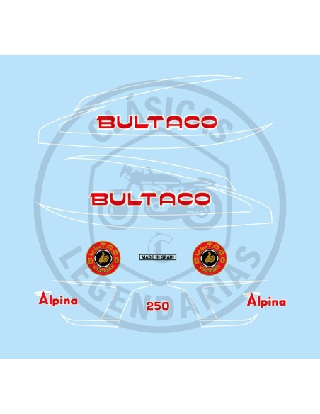 Kit Complet anagrames adhesius Bultaco Alpina 250 mod.212 REF.BU21210001