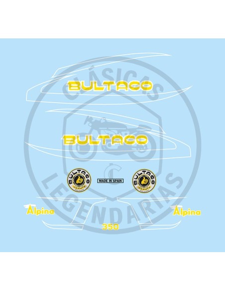 Complete Kit with adhesive anagrams Bultaco Alpina 350 mod.213 REF.BU21310001