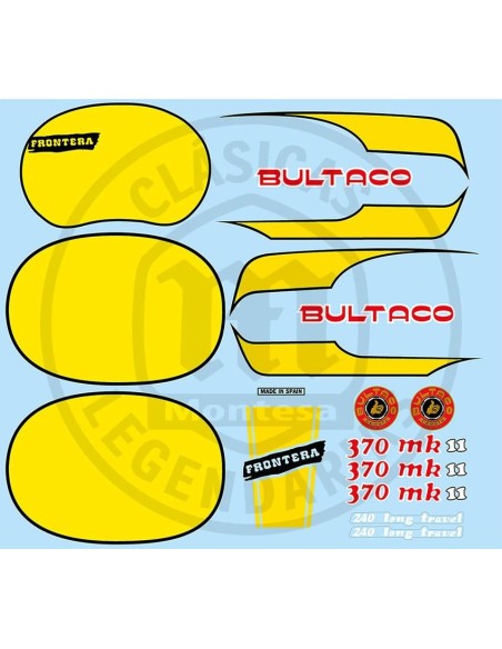 Complete set of stickers Bultaco Frontera MK11 370