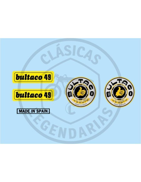 Juego anagramas adhesivos Bultaco 49 ref.BU60010001