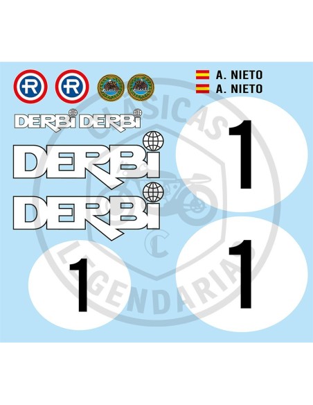 Derbi RUN adhesive anagrams kit replica ref.DE00120110