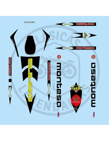 decal Set of adhesive stickers Montesa Cota 315R 2002 ref.K87134NN37501