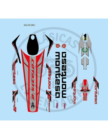 Set of adhesive anagrams Montesa Cota 315R 2003 ref.K87134NN37600