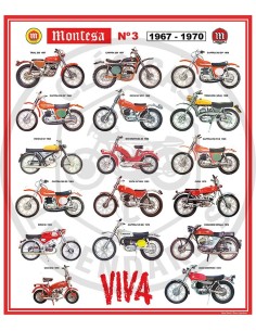Poster motos Montesa Nº3 de 1967 a 1970 ref.MG10003