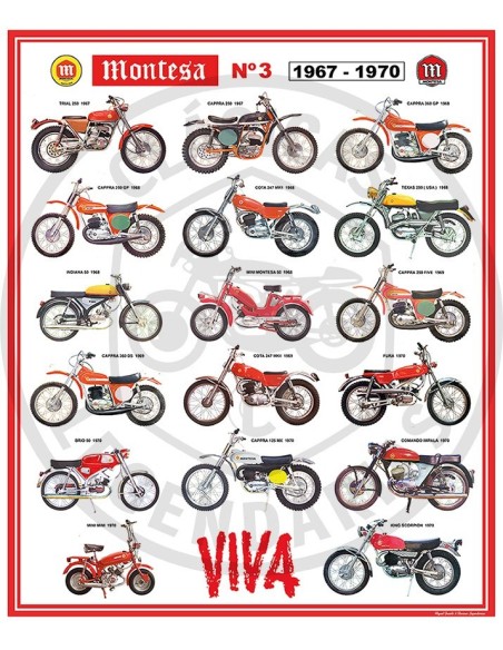 Poster motos Montesa Nº3 de 1967 a 1970 ref.MG10003
