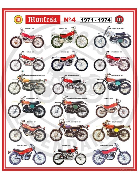 Poster motos Montesa Nº4 de 1971 a 1974 ref.MG10004