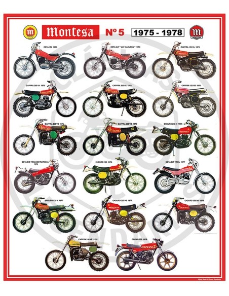 Poster motos Montesa Nº5 de 1975 a 1978 ref.MG10005