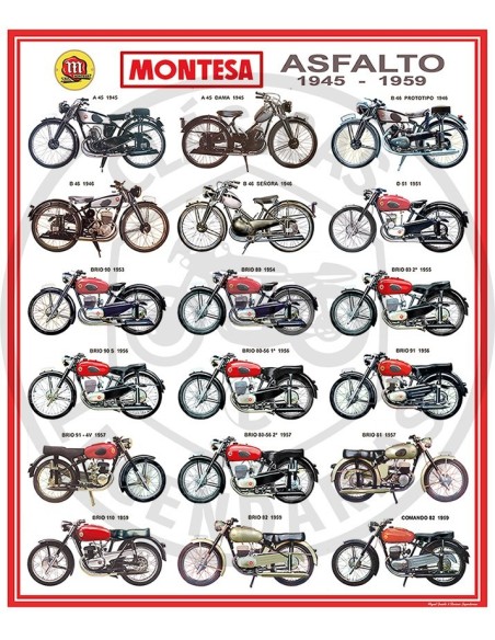 Poster motos Montesa Asfalto 1945-1959 Nº10 ref.MG10010