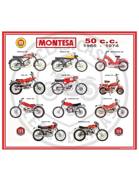 Poster motos Montesa clásicas de 50 cc Nº12 ref.MG10012
