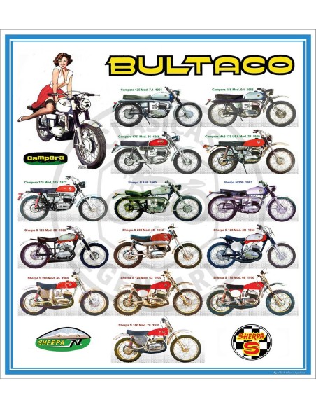 Poster Bultaco Shepa y Campera 1960 - 1970 Ref.MG10023