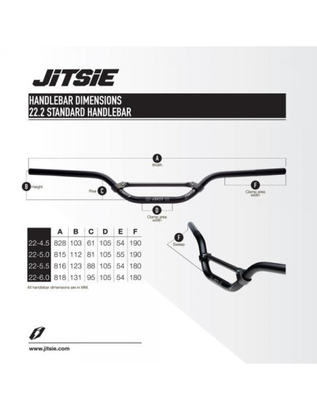 Manillar Trial aluminio Negro 22.2 ref.OFA02021