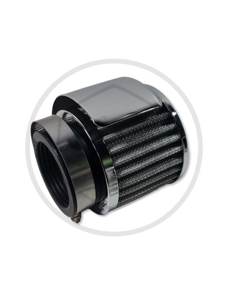 Filtro aire Carburador Mikuni 45 mm Con tapa Cromada mm ref.PE05119