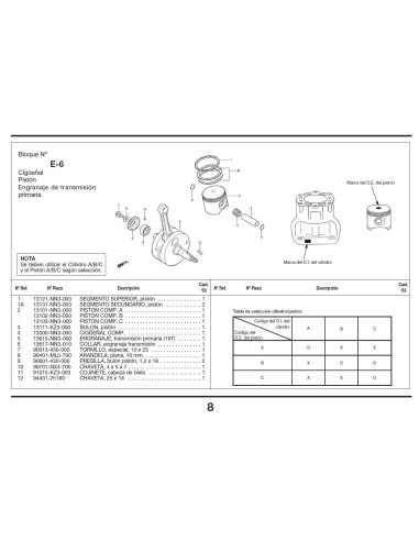 Piston Montesa Cota 315 B ref.S3-13101-NN3-0001