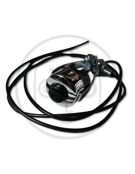 Boton paro vintage cromado y negro conn cable ref.SF999013
