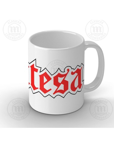 Taza personalizada con logo Montesa gotico