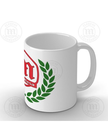 Taza personalizada con logo Montesa laurel