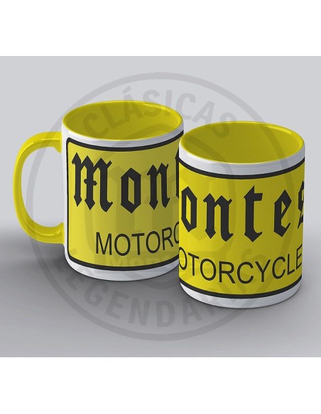 Motocicletes Taza ceràmica Montesa, aixó i interior groc