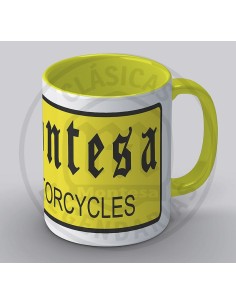 Taza cerámica Montesa motorcycles, asa i interior amarillo 2
